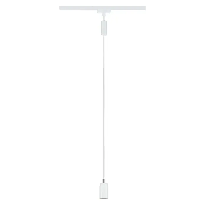 Paulmann URail Pendelleuchte Runa - Ø x H: 3,5 x 118 cm, Signalweiß - Ein weißes Schienenpendel mit einer zylindrischen Fassung. Dieses elegante Beleuchtungselement eignet sich ideal für moderne Innenräume.