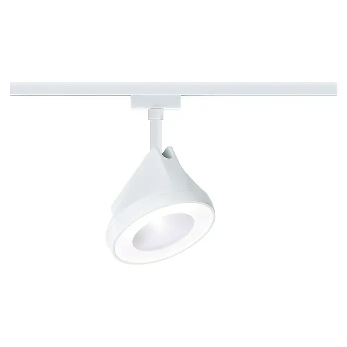 Paulmann URail LED-Spot Arena - Signalweiß, 7,8 x 12,3 x 19,1 cm, Neutralweiß - Weiße LED-Trackleuchte, die von einer weißen Schiene hängt und ein modernes und helles Design bietet. Ideal für Galerien und Ausstellungen.