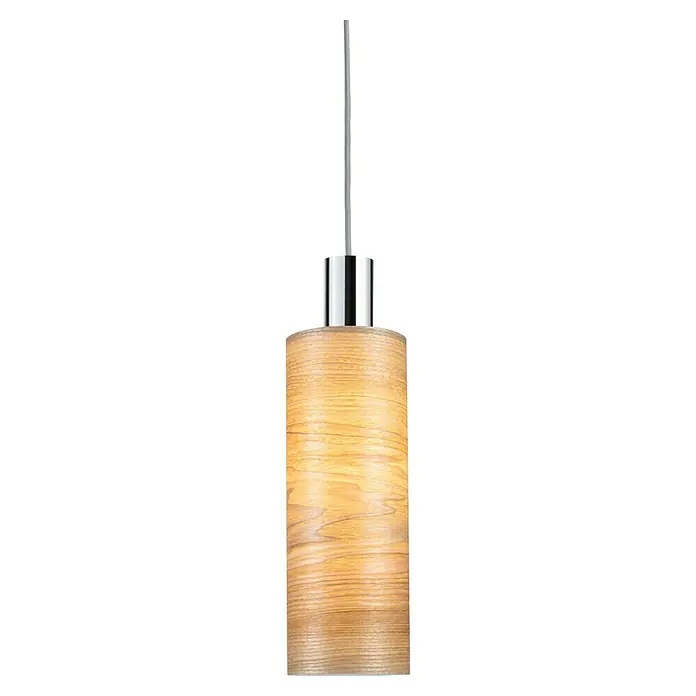 Paulmann URail Lampenschirm Vitus - E27, Light Oak, Ø x H: 11 x 30 cm - Elegante Hängelampe mit zylindrischem Holzschirm und verchromter Aufhängung für stilvolle Beleuchtung.