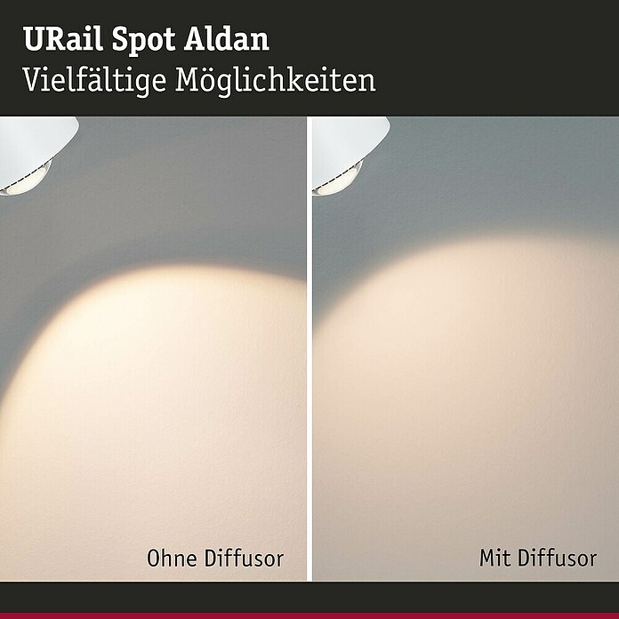 Paulmann URail LED-Spot Aldan (Signalweiß, Warmweiß, Ø x H: 9,9 x 17,9 cm) | BAUHAUS