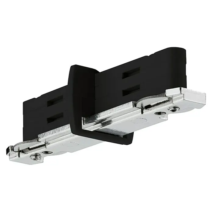 Paulmann URail Stromtrenner - 7 cm, 1.000 W, Schwarz matt, 230 V, Kunststoff - Nahaufnahme eines Schubladenauszugs mit schwarzem Kunststoffteil und silberfarbenem Metallbeschlag, ideal für Möbel.