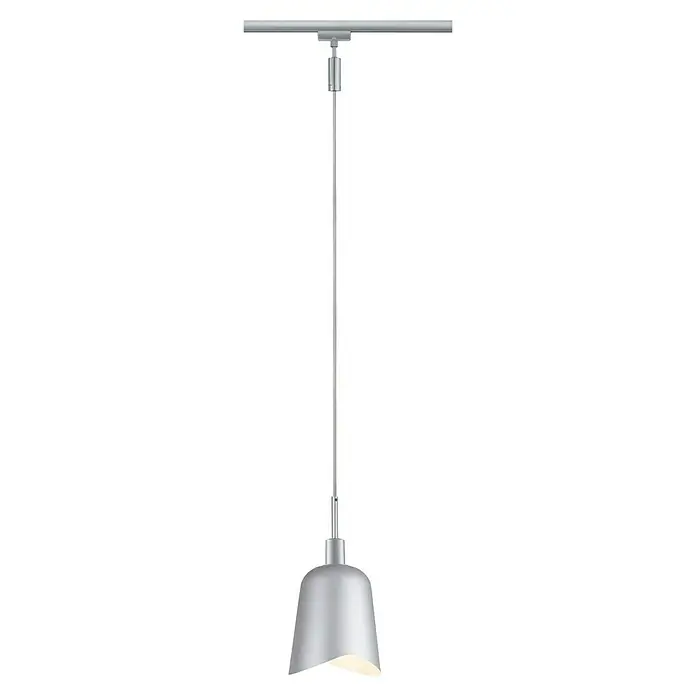 Paulmann URail Lampenschirm Alvaro - E14, Ø x H: 14,4 x 17 cm, Chrom - Elegante silberne Pendelleuchte mit modernem Design. Ideal für stilvolle Innenräume mit einer hellen und einladenden Atmosphäre.