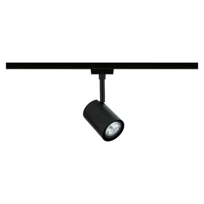 Paulmann URail LED-Spot Luxe - 10 W, Schwarz matt, 6,5 x 9 x 16,3 cm - Eine schwarze Schienenleuchte mit einem zylindrischen Strahler, ideal für moderne Beleuchtungskonzepte und flexible Lichtgestaltung.