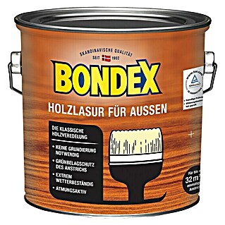 Bondex Holzlasur für Außen (Ebenholz, Seidenmatt, 2,5 l, Lösemittelbasiert)