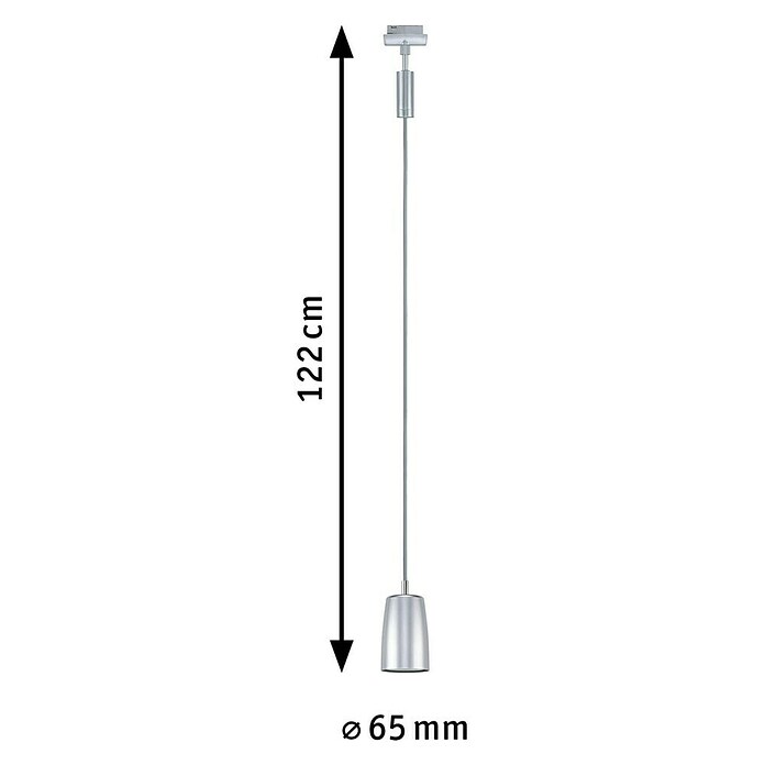 Paulmann URail Pendelleuchte Cover (Ø x H: 6,5 x 122 cm, Chrom matt) | BAUHAUS