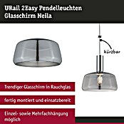 Paulmann URail 2Easy Lampenschirm Neila (E27, Ø x H: 23 x 12,4 cm, Rauchglas) | BAUHAUS