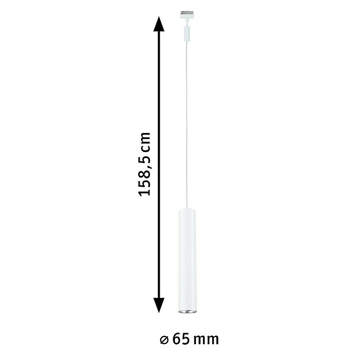 Paulmann URail Pendelleuchte Catalejo (Signalweiß, Ø x H: 6,5 x 150 cm) | BAUHAUS