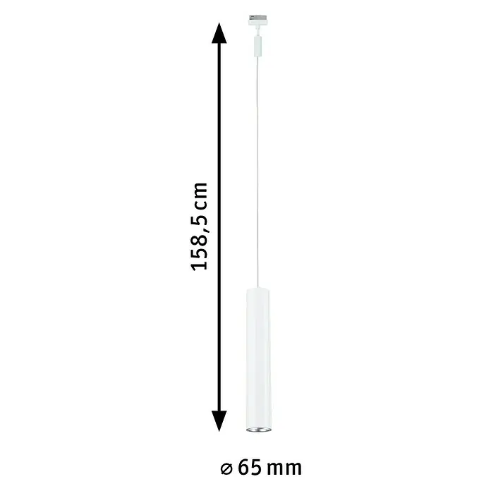 Paulmann URail Pendelleuchte Catalejo - Signalweiß, Höhe: 150 cm - Ein schlanker, weißer LED-Strahler mit den Maßen 158,5 cm Höhe und 65 mm Durchmesser. Ideal für moderne Beleuchtungskonzepte.