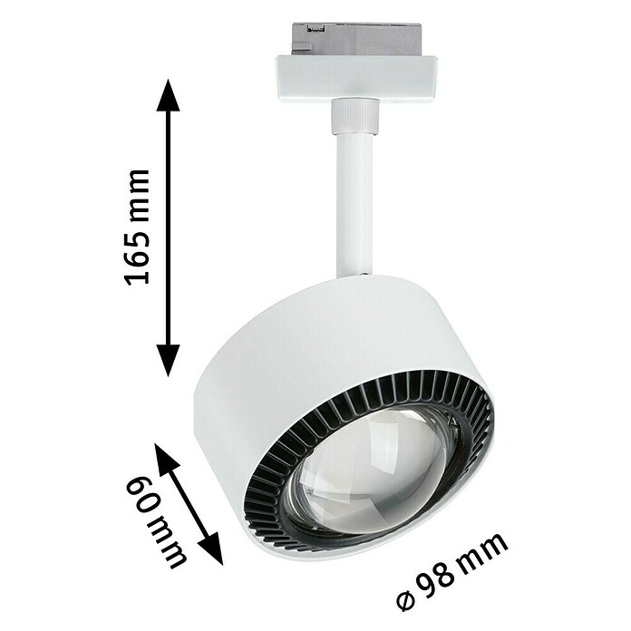 Paulmann URail LED-Spot Aldan (Signalweiß, Warmweiß, Ø x H: 9,9 x 17,9 cm) | BAUHAUS