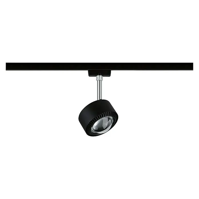 Paulmann URail LED-Spot Aldan - Schwarz matt, Kaltweiß, Ø x H: 9,9 x 17,9 cm - Modernes schwarzes LED-Schienenlicht mit verstellbarem Spot. Ideal für stilvolle und energieeffiziente Beleuchtungslösungen in Innenräumen.
