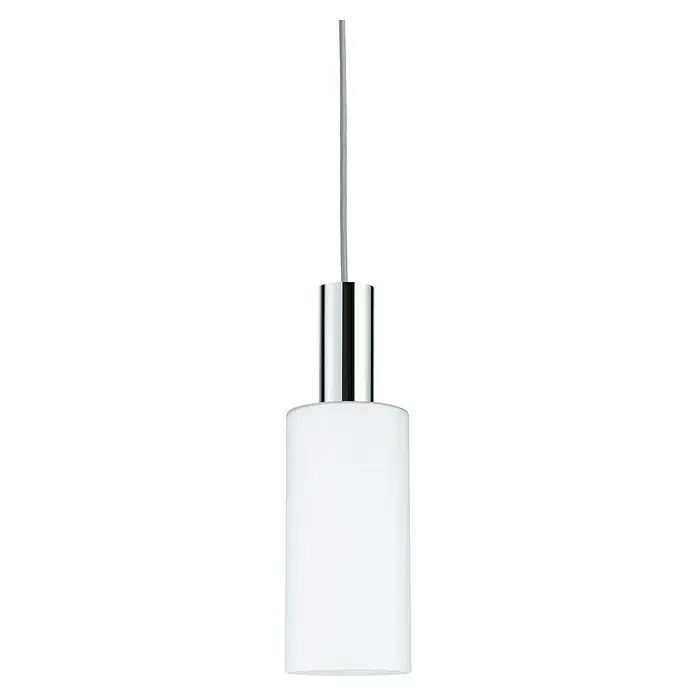 Paulmann URail Lampenschirm Raja - Ø x H: 10 x 21 cm, Opal, E27, Glas - Moderne Hängelampe mit zylindrischem, weißem Glasschirm und glänzendem, silberfarbenem Aufhängungselement. Ideal für stilvolle Beleuchtung im Raum.