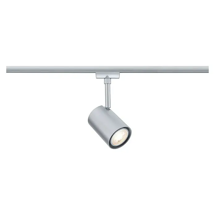 Paulmann URail LED-Spot Luxe - 10 W, Chrom matt, 6,5 x 9 x 16,3 cm, RGBW - Silberner LED-Strahler an einer Schiene, der modernes Design und Funktionalität für eine gezielte Beleuchtung vereint.