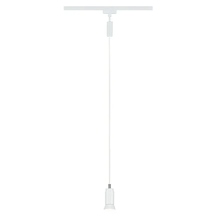 Paulmann URail Lámpara colgante Runa - Ø x Al: 3,5 x 118 cm, Blanco - Lámpara colgante con cable blanco y portalámparas, que ofrece un diseño minimalista y moderno para interiores.