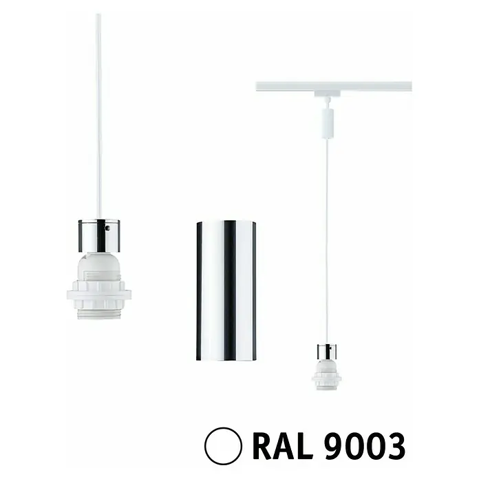 Paulmann URail 2Easy Pendelleuchte Basic - Signalweiß, Höhe: 150 cm - Abbildung einer Pendelleuchte in RAL 9003. Eine elegante und minimalistische Beleuchtungslösung.