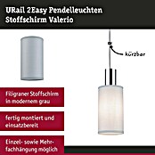 Paulmann URail 2Easy Lampenschirm Valerio (E27, Grau, Ø x H: 10 x 18 cm) | BAUHAUS