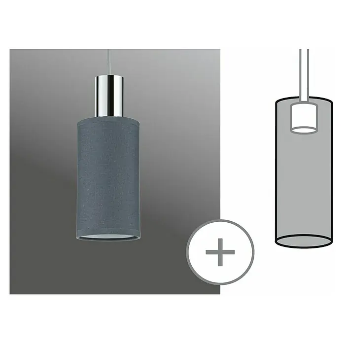 Paulmann URail Lampenschirm Valerio - E27, Anthrazit, Ø x H: 10 x 18 cm - Elegante graue Hängelampe mit zylindrischem Schirm, perfekt für modernes Ambiente. Stilvolle Beleuchtung für jeden Raum.
