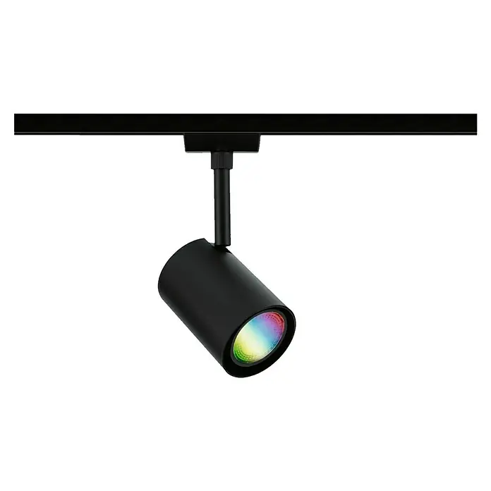 Paulmann URail LED-Spot Luxe - 10 W, Schwarz matt, 6,5 x 9 x 16,3 cm, RGBW - Schwarzer LED-Strahler an einer Schiene mit farbigem Licht, ideal für moderne Beleuchtung und Akzente.