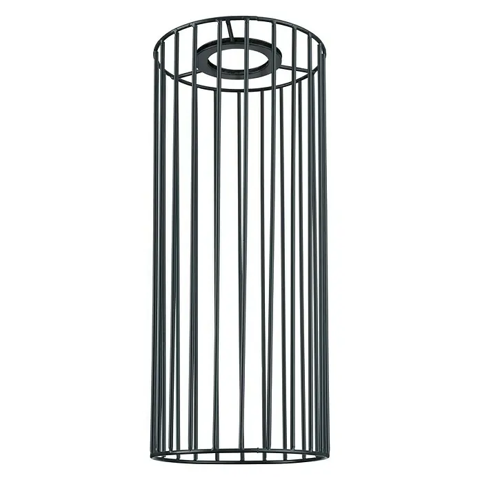 Paulmann URail Lampenschirm Biraha - E27, Ø x H: 12 x 29 cm, Anthrazit - Ein schwarzer, zylinderförmiger Lampenschirm aus Metall mit vertikalen Stäben, der ein minimalistisches Design für moderne Innenräume bietet.