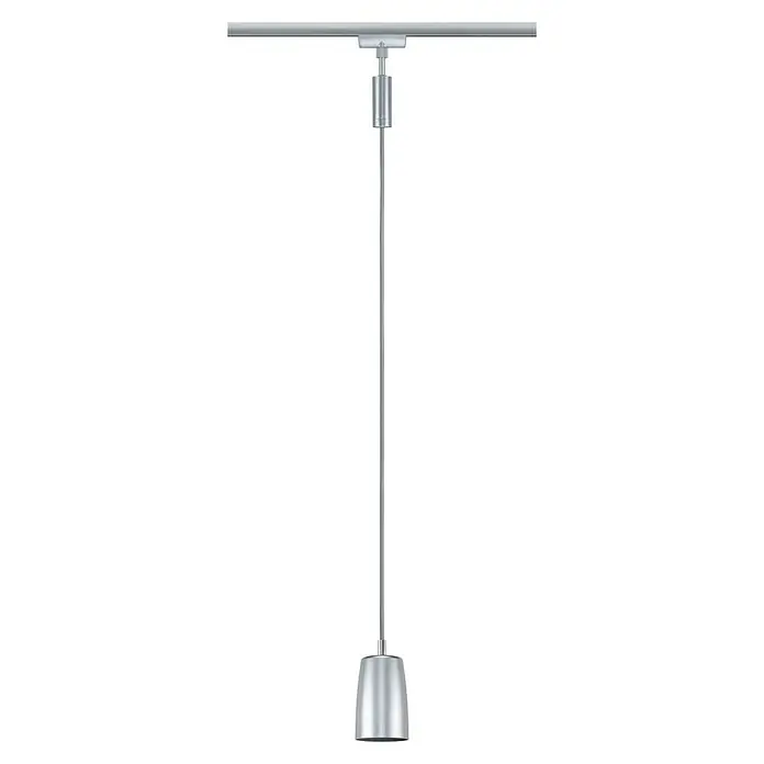 Paulmann URail Pendelleuchte Cover - Ø x H: 6,5 x 122 cm, Chrom matt - Silberne Hängeleuchte mit minimalistischem Design, perfekt für moderne Räume, die eine elegante Beleuchtungslösung suchen.