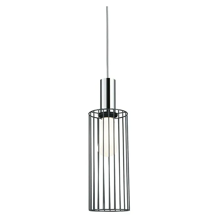 Paulmann URail Lampenschirm Biraha - E27, Ø x H: 12 x 29 cm, Anthrazit - Moderne Pendelleuchte mit Chrom-Finish und einem stilvollen Lampenschirm mit Gitterdesign. Ideal für moderne Wohnräume.