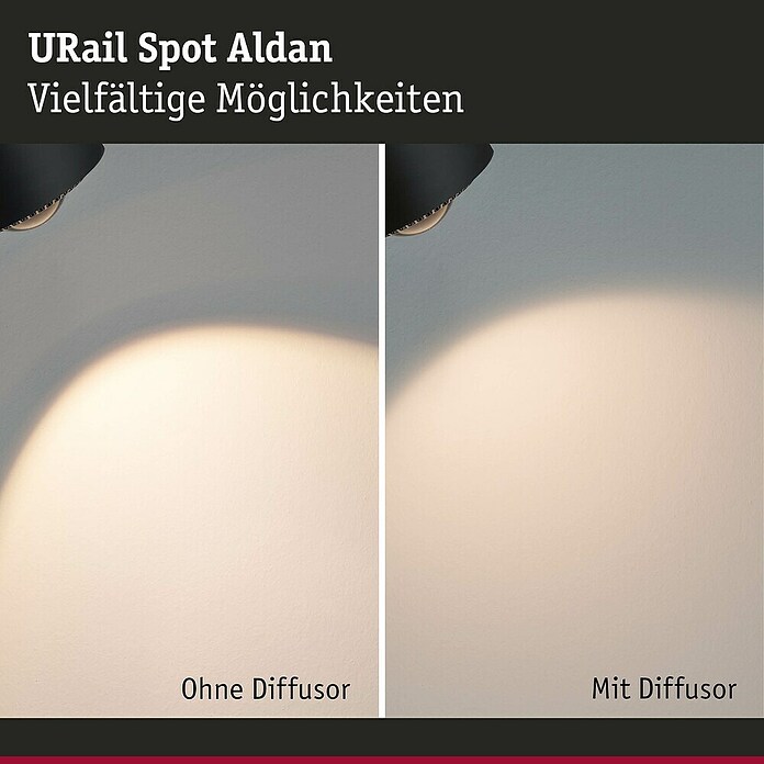 Paulmann URail LED-Spot Aldan (Schwarz matt, Warmweiß, Ø x H: 9,9 x 17,9 cm) | BAUHAUS