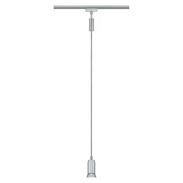 Paulmann URail Pendelleuchte Runa - Ø x H: 3,5 x 118 cm, Chrom matt - Deckenleuchte mit geradem, silbernem Stab und zylindrischem Lampenkopf für eine moderne und minimalistische Beleuchtungslösung.