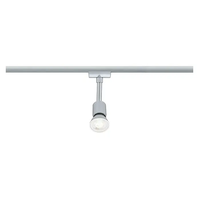 Paulmann URail LED-Spot Salt - 10 W, Chrom matt, 3,5 x 4,5 x 11,3 cm - Deckenstrahler in Silber an einer Schiene, der Licht spendet und eine moderne Beleuchtungslösung bietet.