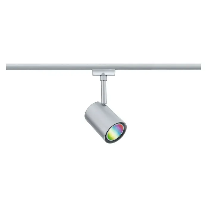 Paulmann URail LED-Spot Luxe - 10 W, Chrom matt, 6,5 x 9 x 16,3 cm, RGBW - Hängelampe mit farbiger Glühbirne. Das Design ist modern und passt in jedes Interieur. Das Licht sorgt für eine gemütliche Atmosphäre.
