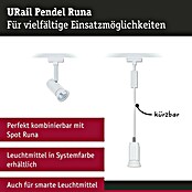 Paulmann URail Pendelleuchte Runa (Ø x H: 3,5 x 118 cm, Signalweiß) | BAUHAUS