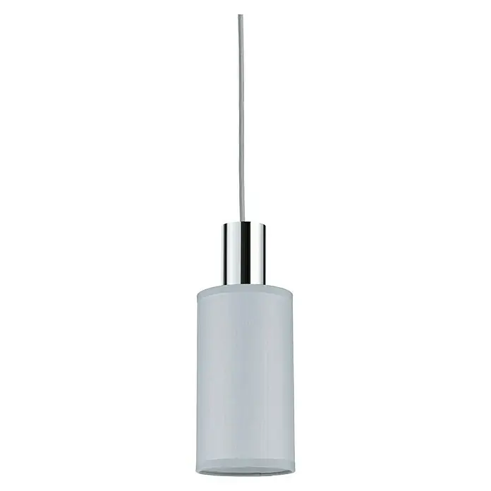 Paulmann URail Lampenschirm Valerio - E27, Grau, Ø x H: 10 x 18 cm - Eine stilvolle Hängeleuchte mit zylindrischem Lampenschirm und verchromter Aufhängung, ideal für moderne Interieurs.
