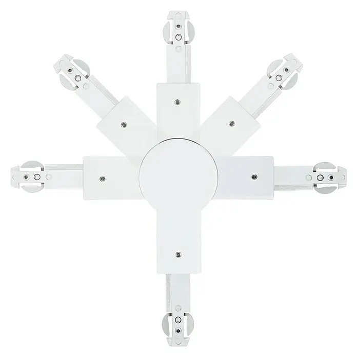 Paulmann URail Gelenkverbinder - Signalweiß, L x B x H: 157 x 36 x 18 mm - Weiße, sternförmige LED-Schienenstrahler-Verbindung mit mehreren Armen, ideal für flexible Beleuchtungslösungen.