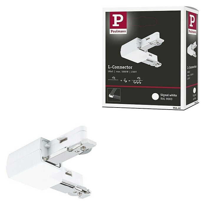 Paulmann URail L-Verbinder (L x B x H: 62 x 62 x 18 mm, Signalweiß) | BAUHAUS
