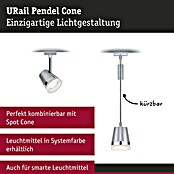 Paulmann URail Pendelleuchte Cone (Ø x H: 8,4 x 121,4 cm, Chrom matt) | BAUHAUS