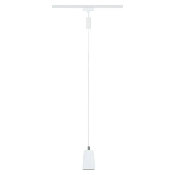 Paulmann URail Pendelleuchte Cover - Ø x H: 6,5 x 122 cm, Signalweiß - Weiße Hängelampe an einer Schiene. Schlankes Design mit klaren Linien, ideal für moderne Interieurs. Perfekte Beleuchtungslösung.