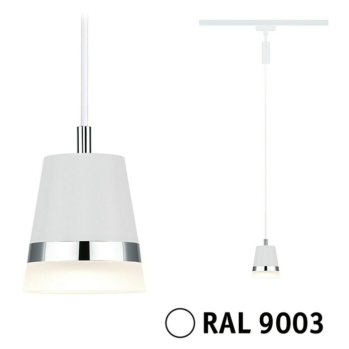 Paulmann URail Pendelleuchte Cone (Ø x H: 8,4 x 121,4 cm, Signalweiß) | BAUHAUS