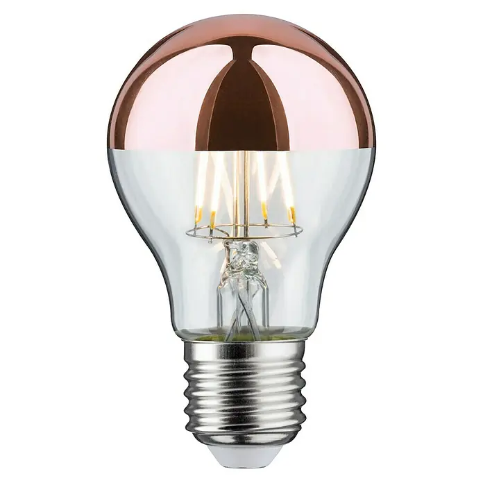 Paulmann LED-Lampe Modern Classic Edition - Nicht Dimmbar, Warmweiß, 600 lm, Kupfer Kopf - Elegante LED-Glühbirne mit verspiegelter Oberfläche. Die perfekte Wahl für stilvolle Beleuchtung im Haus.