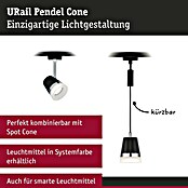 Paulmann URail Pendelleuchte Cone (Ø x H: 8,4 x 121,4 cm, Schwarz matt) | BAUHAUS