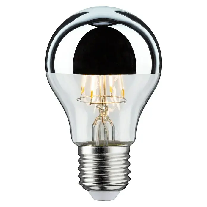 Paulmann LED-Lampe Modern Classic Edition - Nicht Dimmbar, Warmweiß, 580 lm, Silber Kopf - Elegante LED-Lampe mit verspiegelter Oberseite, die ein warmes, angenehmes Licht erzeugt und eine stilvolle Note verleiht.