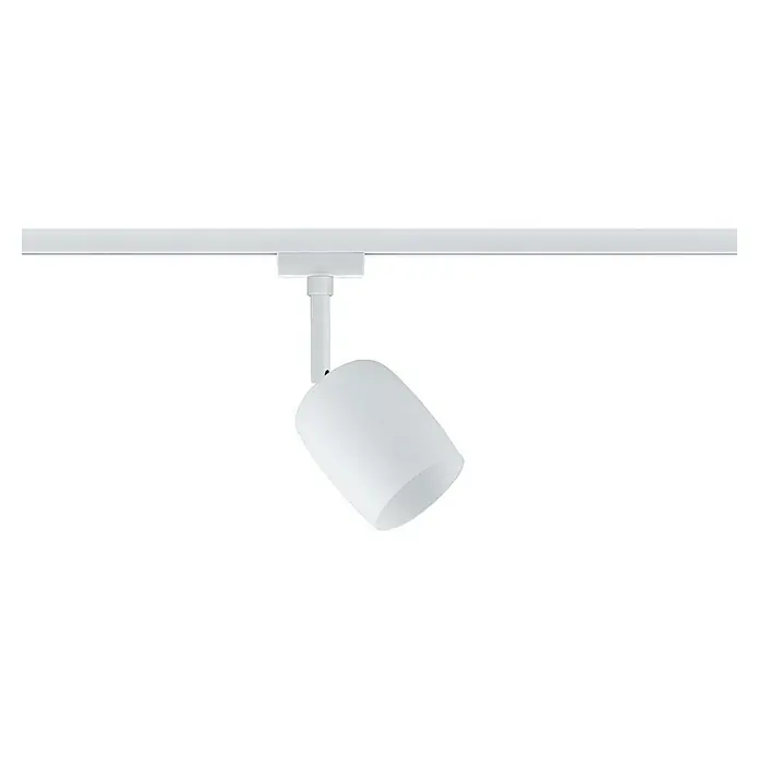 Paulmann URail LED-Spot Blossom - 10 W, Signalweiß, G9, 1 Stk. - Ein weißer, moderner Strahler, der an einer Schiene befestigt ist, spendet gezieltes Licht und ist ideal für die Akzentuierung von Räumen.