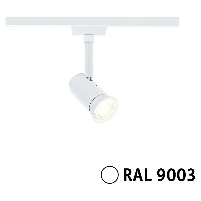 Paulmann URail LED-Spot Runa - 10 W, Signalweiß, 3,5 x 6 x 13,3 cm - Weiße Strahlerleuchte mit RAL 9003 Farbbeschreibung für Innenraumbeleuchtung und Akzentuierung.