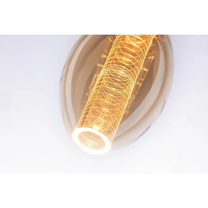 Paulmann LED-Lampe Inner Glow Edition Ring - Dimmbar, Warmweiß, 120 lm, 7,5 cm - Nahaufnahme einer dekorativen Glühbirne mit spiralförmigem Glühfaden, die ein warmes, einladendes Licht ausstrahlt.
