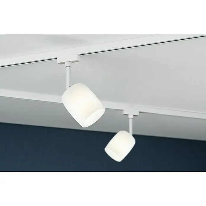 Paulmann URail LED-Spot Blossom - 10 W, Signalweiß, G9, 1 Stk. - Deckenleuchten: Zwei schwenkbare, moderne weiße Strahler an einer weißen Schiene beleuchten den Raum mit warmem Licht und setzen stilvolle Akzente.