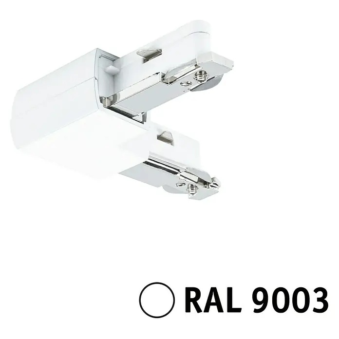 Paulmann URail L-Verbinder - L x B x H: 62 x 62 x 18 mm, Signalweiß - Produktaufnahme: Ein weißes lineares Lichtsystem. Die Farbe des Produkts ist RAL 9003.