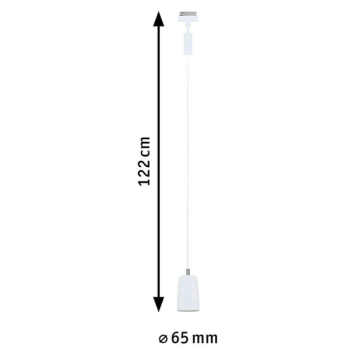 Paulmann URail Pendelleuchte Cover (Ø x H: 6,5 x 122 cm, Signalweiß) | BAUHAUS