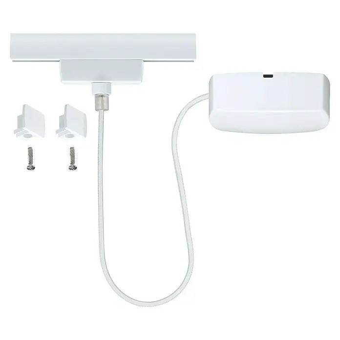 Paulmann URail Stromeinspeisung - 100 cm, 100 W, Signalweiß, Inkl. Endkappe - Deckenmontiertes automatisches Bewässerungssystem für Zimmerpflanzen mit weißem Design und Zubehör für einfache Installation.