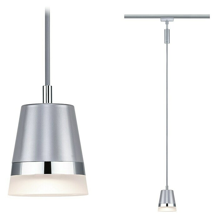 Paulmann URail Pendelleuchte Cone (Ø x H: 8,4 x 121,4 cm, Chrom matt) | BAUHAUS