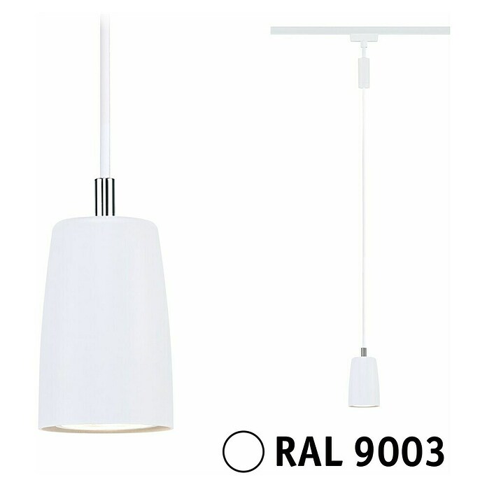 Paulmann URail Pendelleuchte Cover (Ø x H: 6,5 x 122 cm, Signalweiß) | BAUHAUS