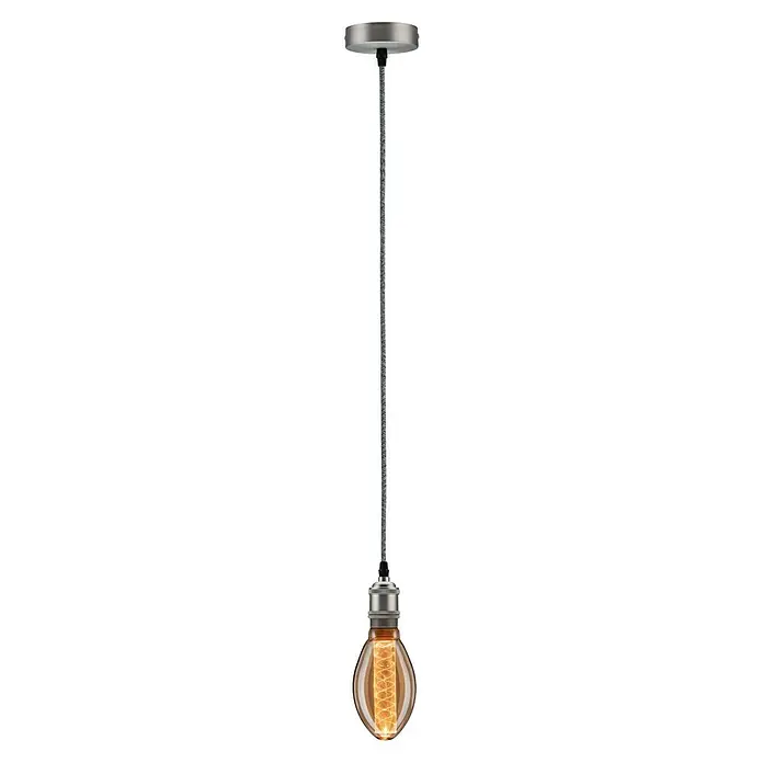 Paulmann LED-Lampe Inner Glow Edition Spiral - Dimmbar, Warmweiß, 120 lm, 7,5 cm - Pendelleuchte mit Edison-Glühbirne. Vintage-Design mit langem, dekorativem Kabel und Metallelementen für stilvolle Beleuchtung.