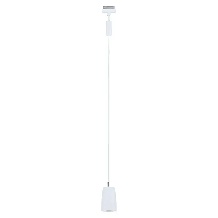Paulmann URail Pendelleuchte Cover - Ø x H: 6,5 x 122 cm, Signalweiß - Elegante, freistehende weiße Halterung zur sicheren und stilvollen Präsentation eines Geräts, ideal für moderne Umgebungen.