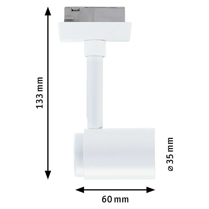 Paulmann URail LED-Spot Runa (10 W, Signalweiß, 3,5 x 6 x 13,3 cm) | BAUHAUS